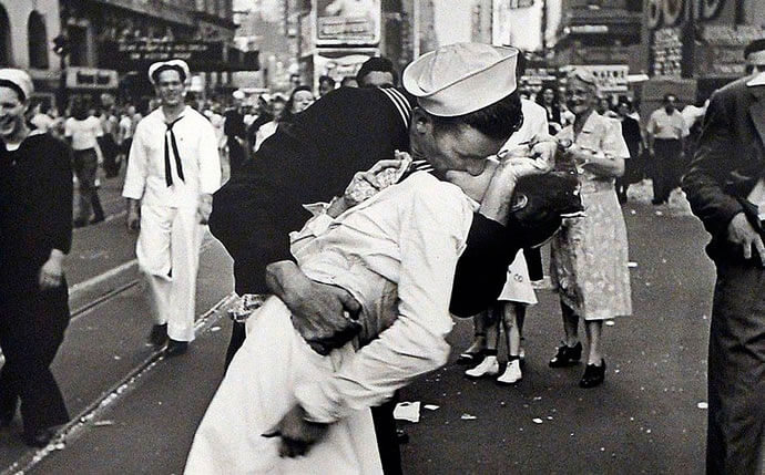 O beijo da Times Square fotografia